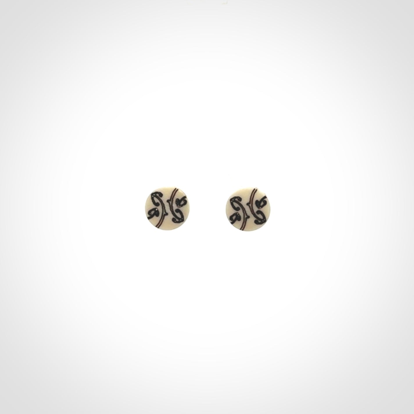 Hand Made Bone Stud Earrings
