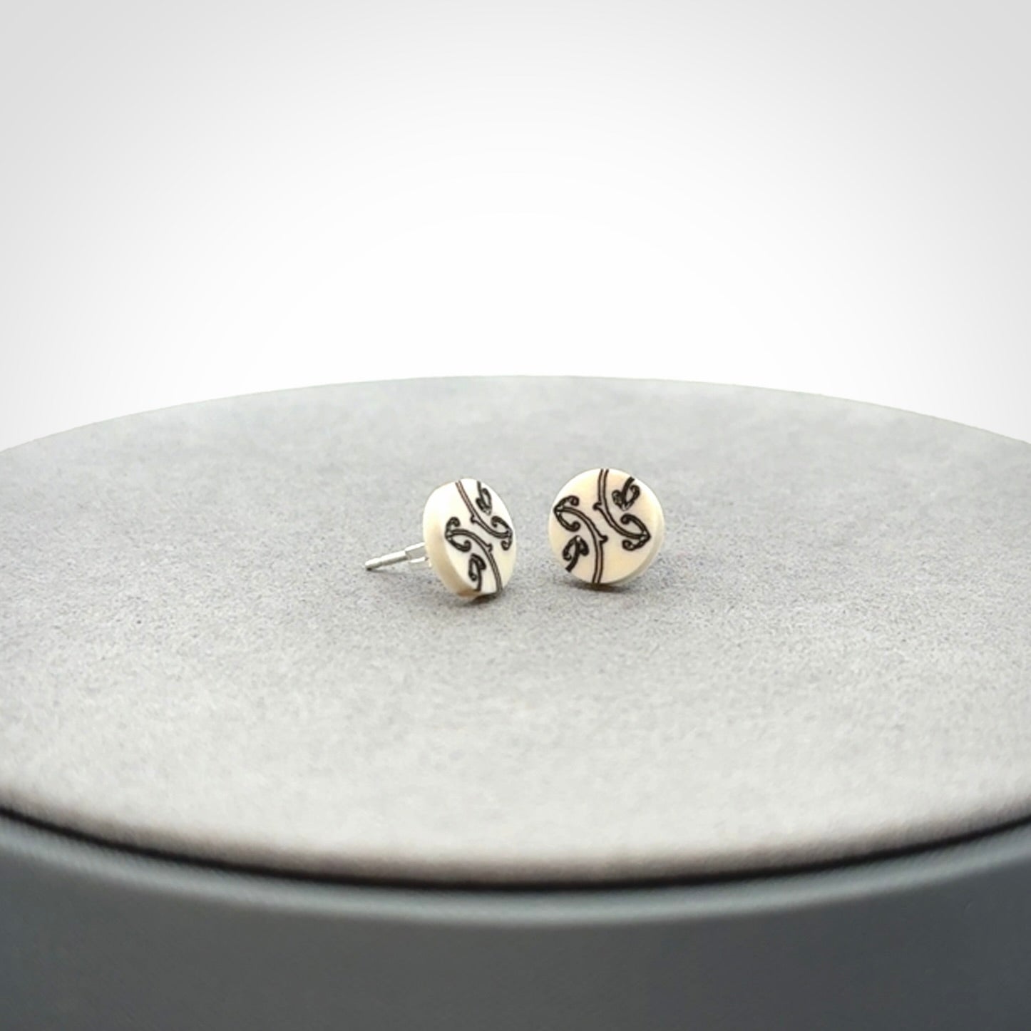 Hand Made Bone Stud Earrings