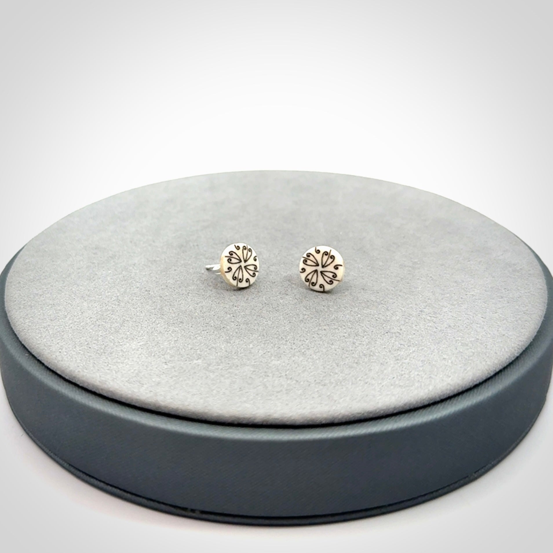 Lovely, little, bone stud earrings