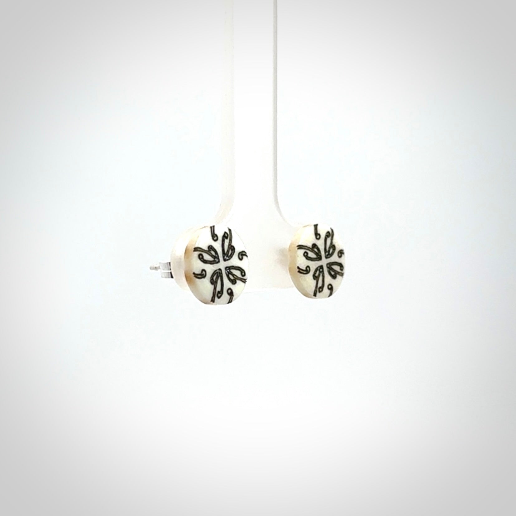 Beautiful bone studs, hand made and ready to wear!