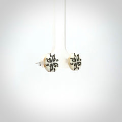 Beautiful bone studs, hand made and ready to wear!