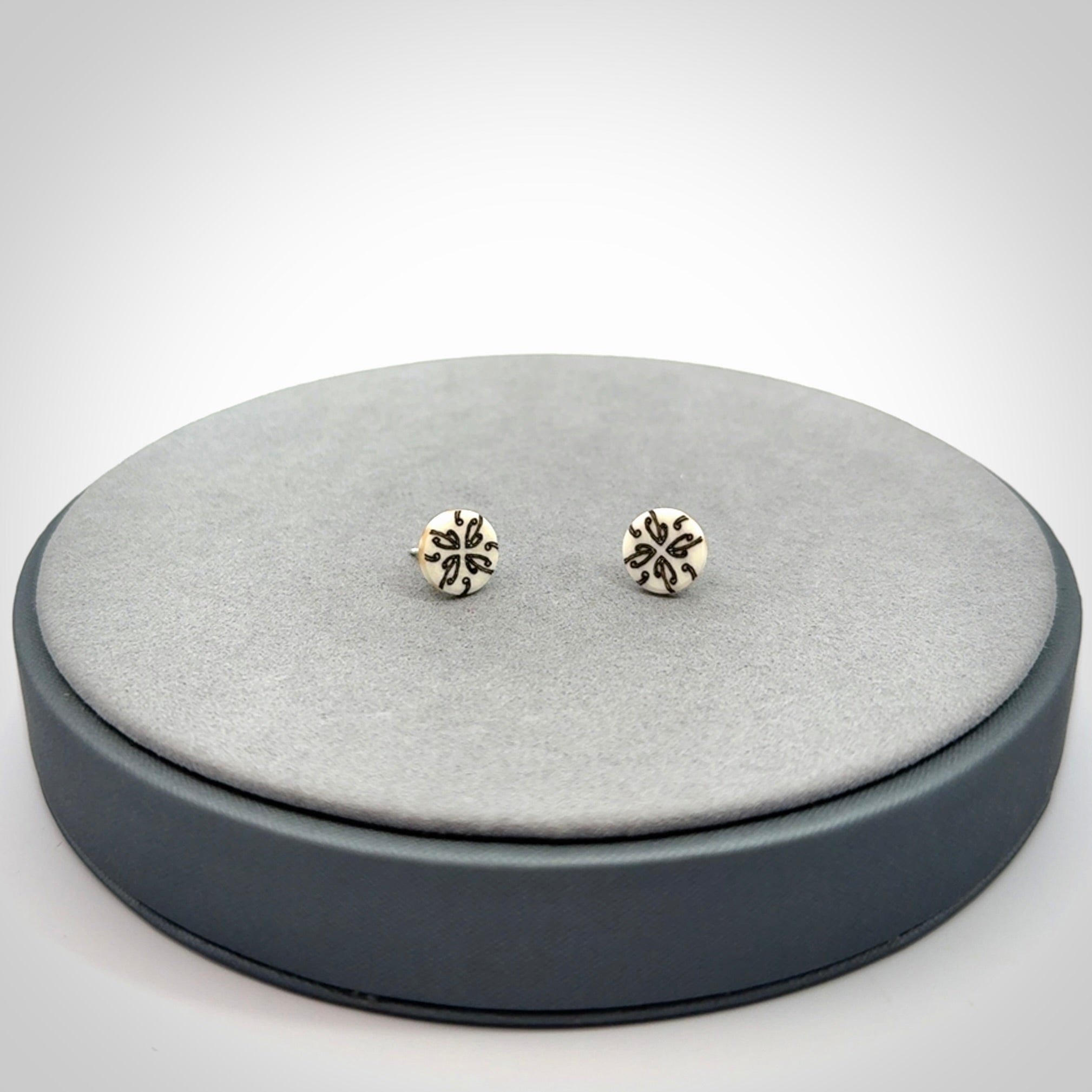 Beautiful bone studs, hand made and ready to wear!