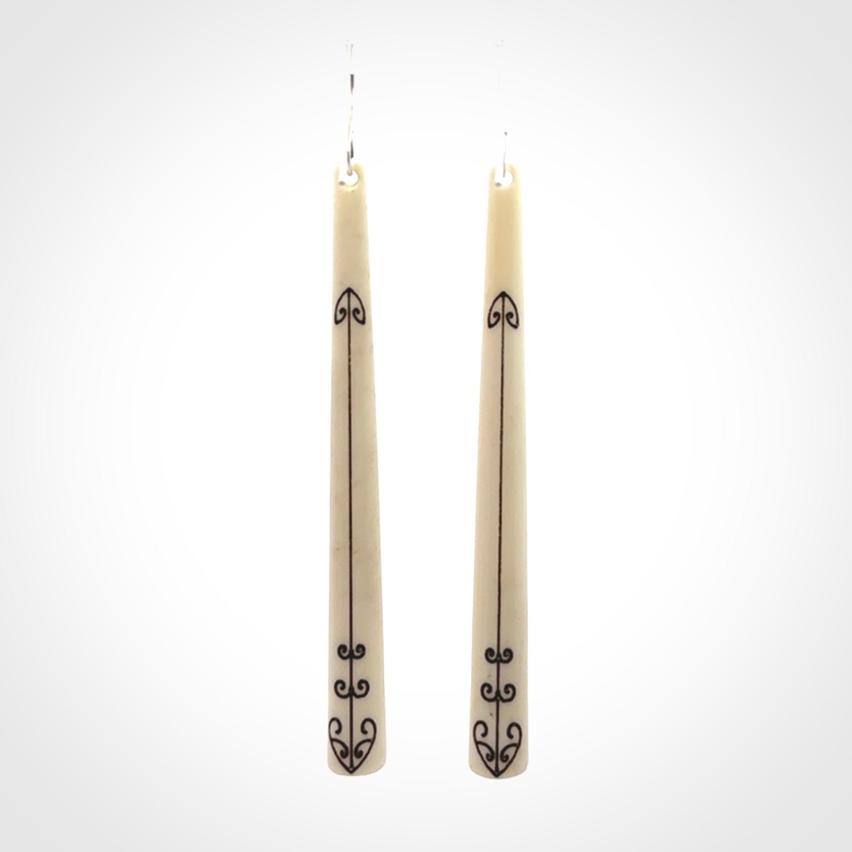 Beautiful, Double Sided, Bone Earrings