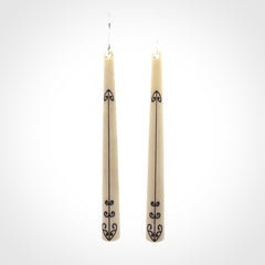 Beautiful, Double Sided, Bone Earrings