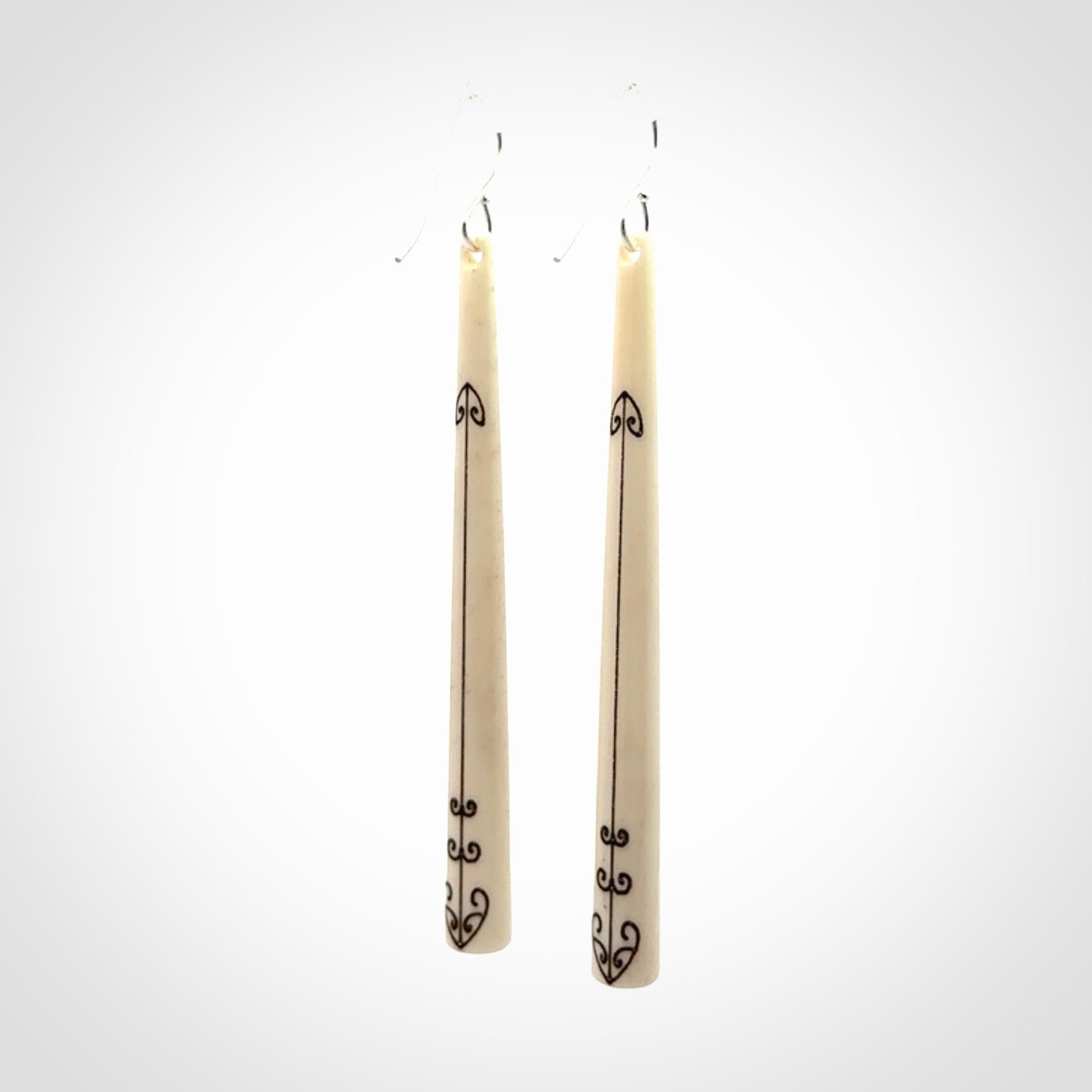 Beautiful, Double Sided, Bone Earrings