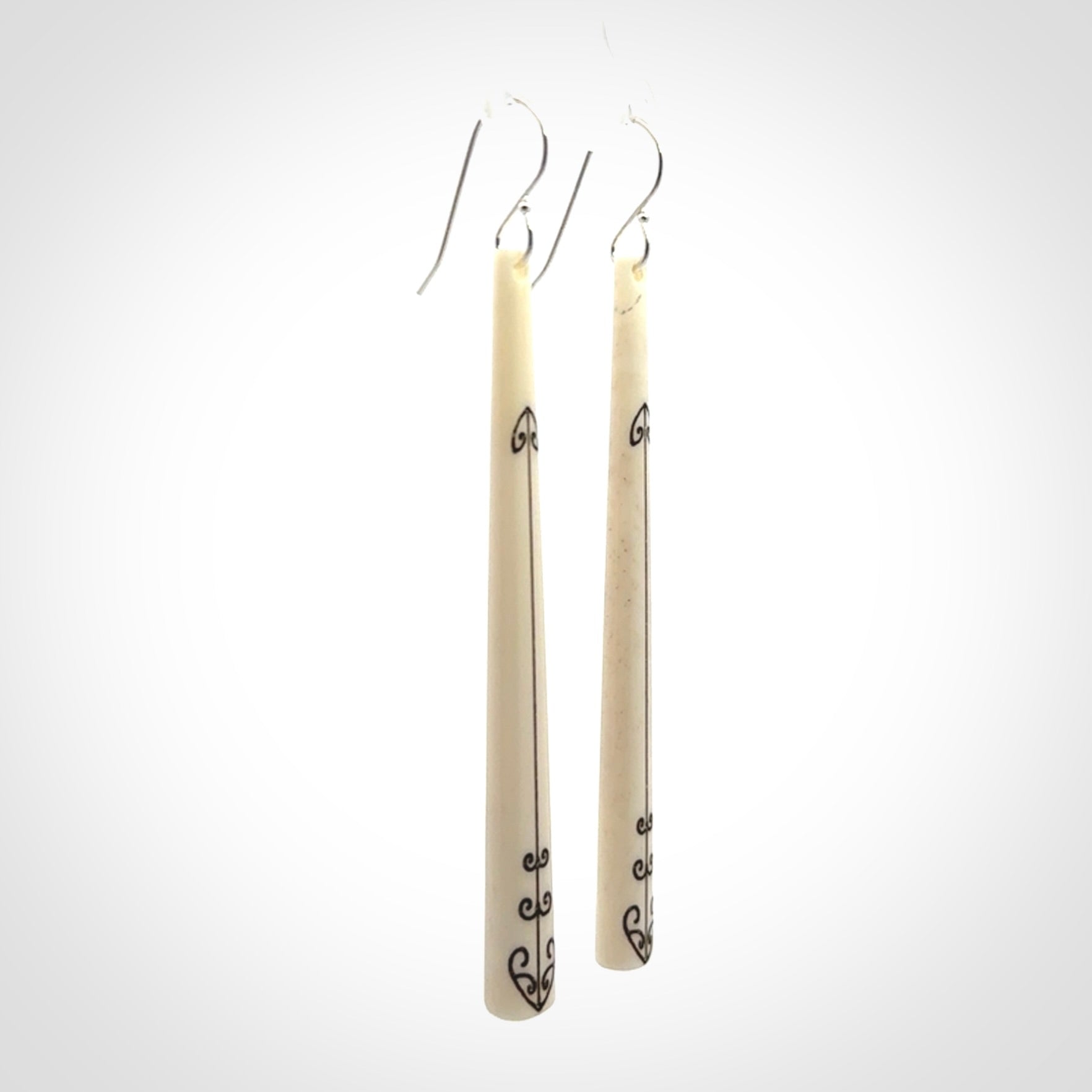 Beautiful, Double Sided, Bone Earrings