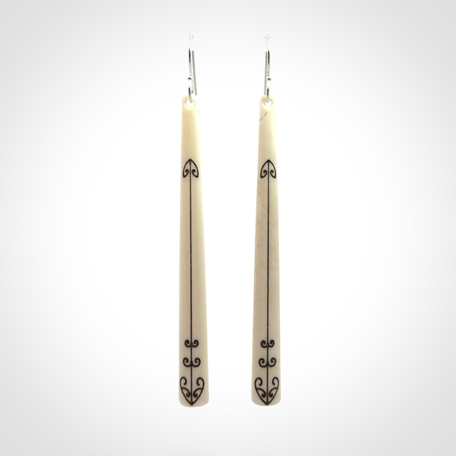 Beautiful, Double Sided, Bone Earrings