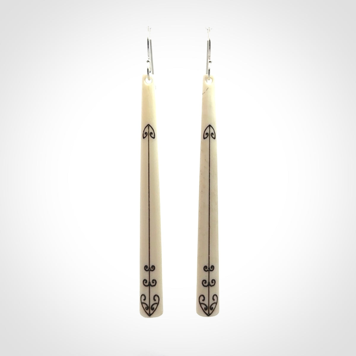 Beautiful, Double Sided, Bone Earrings