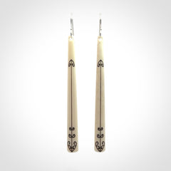 Beautiful, Double Sided, Bone Earrings
