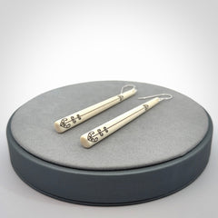 Beautiful, Double Sided, Bone Earrings