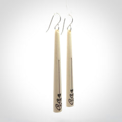 Hand carved bone earrings