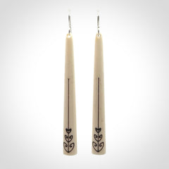 Hand carved bone earrings
