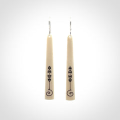Hand carved bone earrings