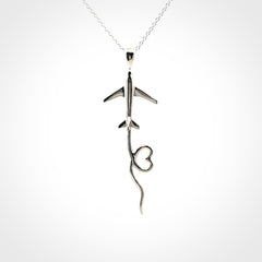 Sterling Silver Plane Pendants for Travel Lovers