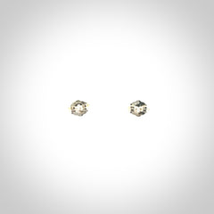 Hand carved small New Zealand Jade and Sterling Silver stud earrings.
