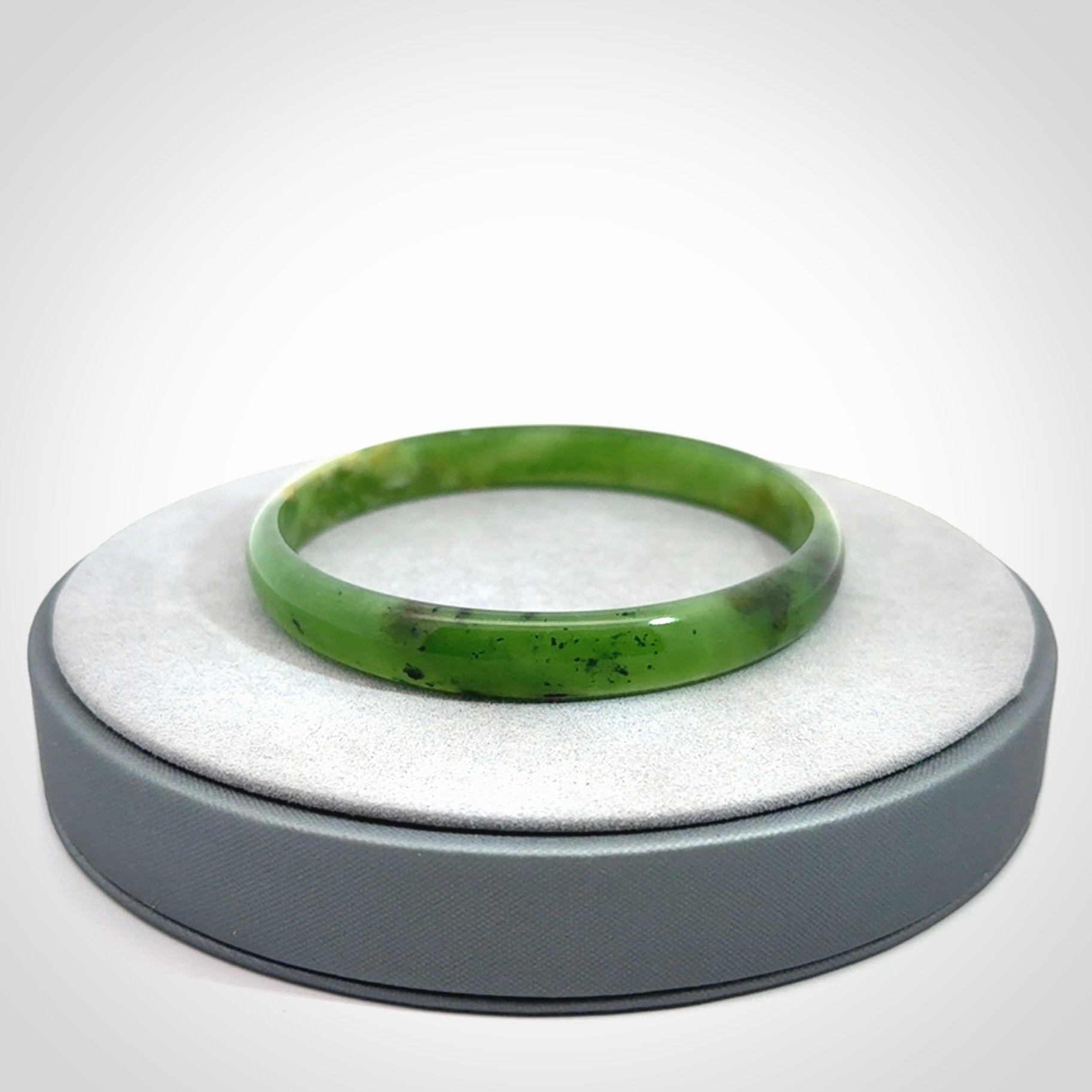 Hand Carved New Zealand Jade Bangle by Robert Singer