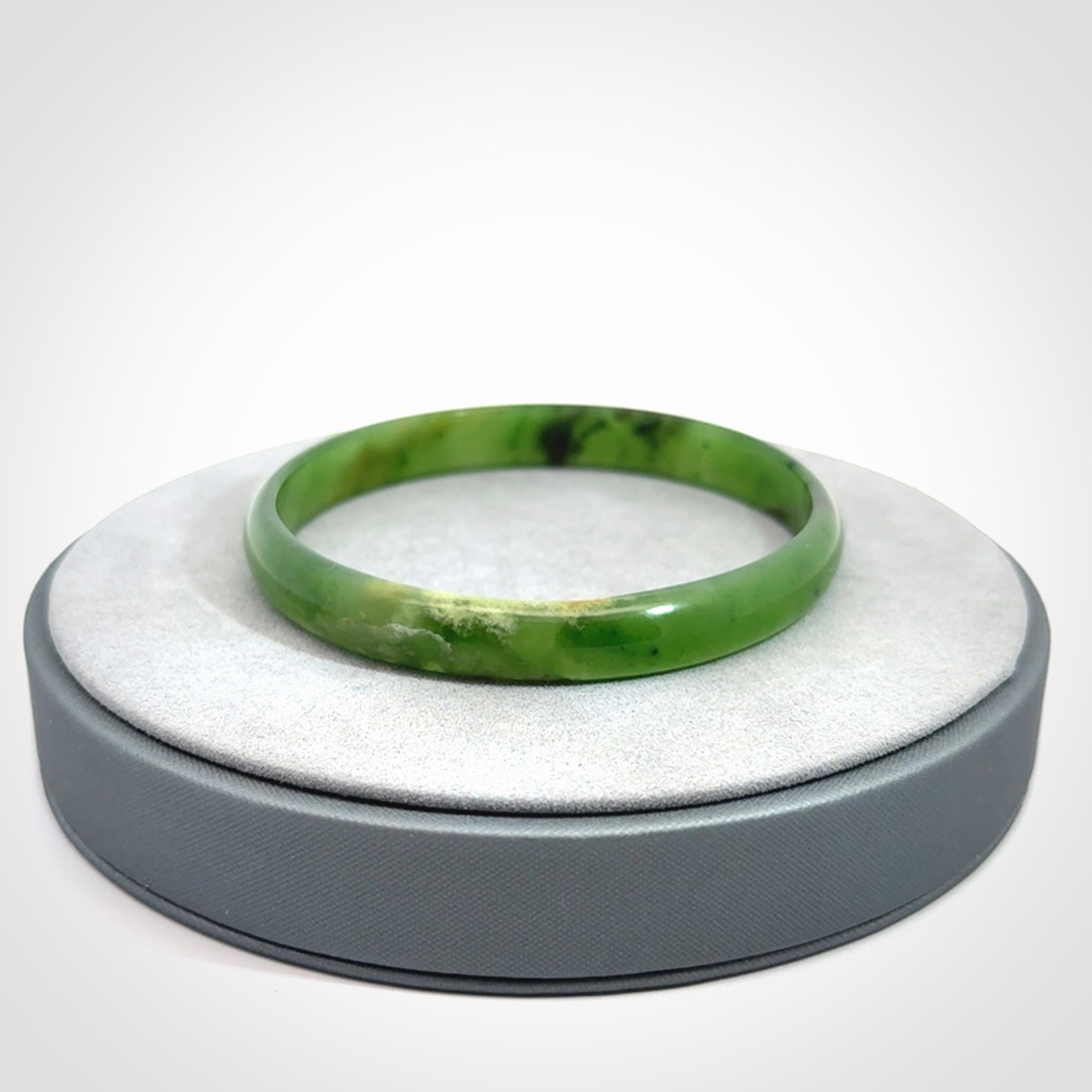 Hand Carved New Zealand Jade Bangle by Robert Singer