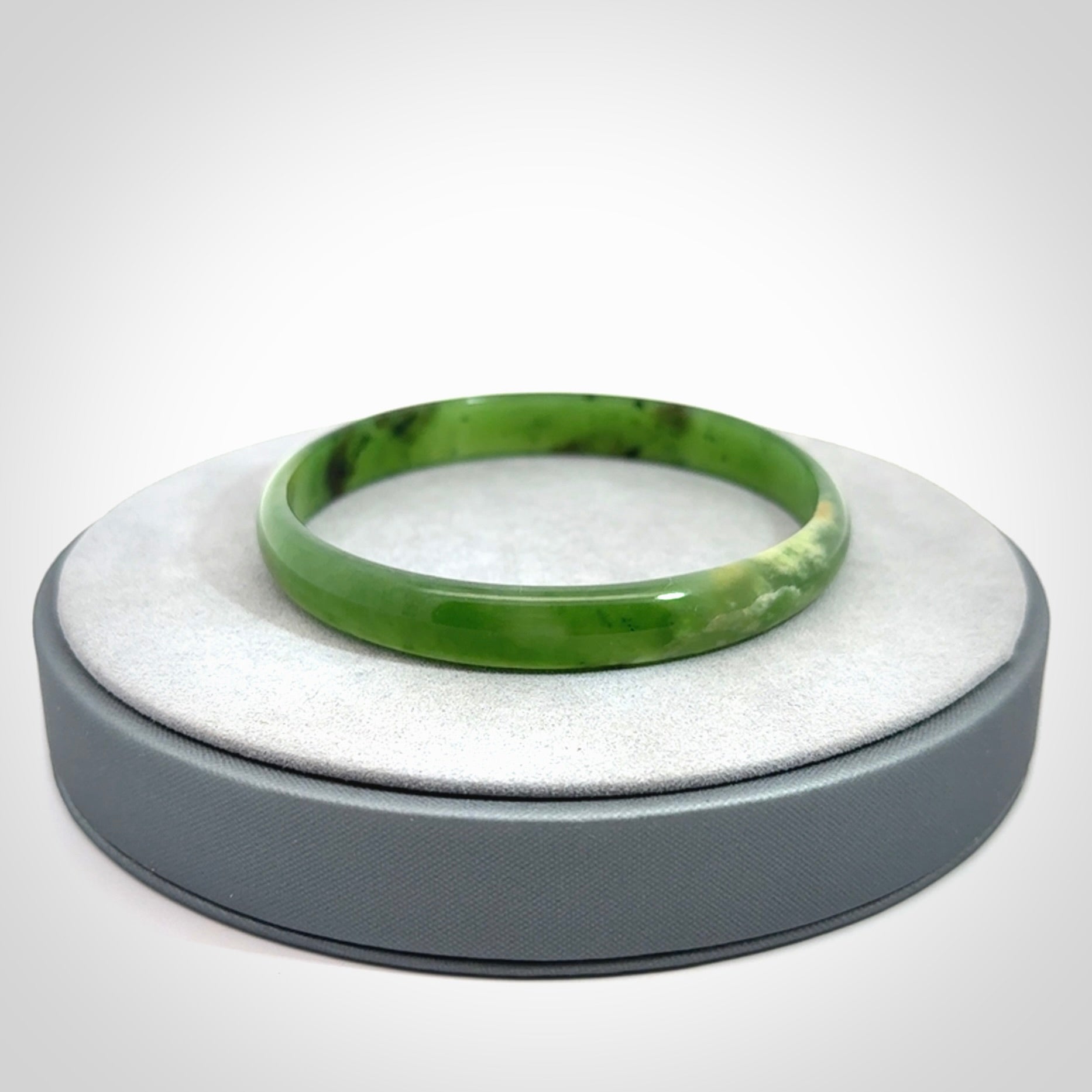 Hand Carved New Zealand Jade Bangle by Robert Singer