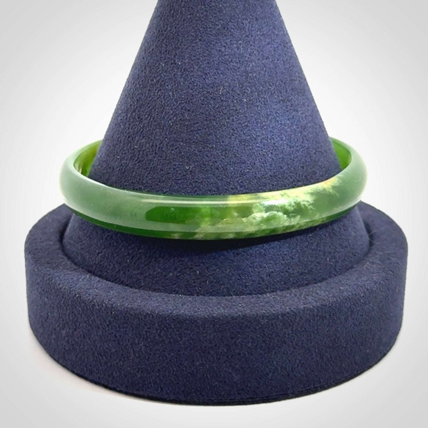 Hand Carved New Zealand Jade Bangle by Robert Singer