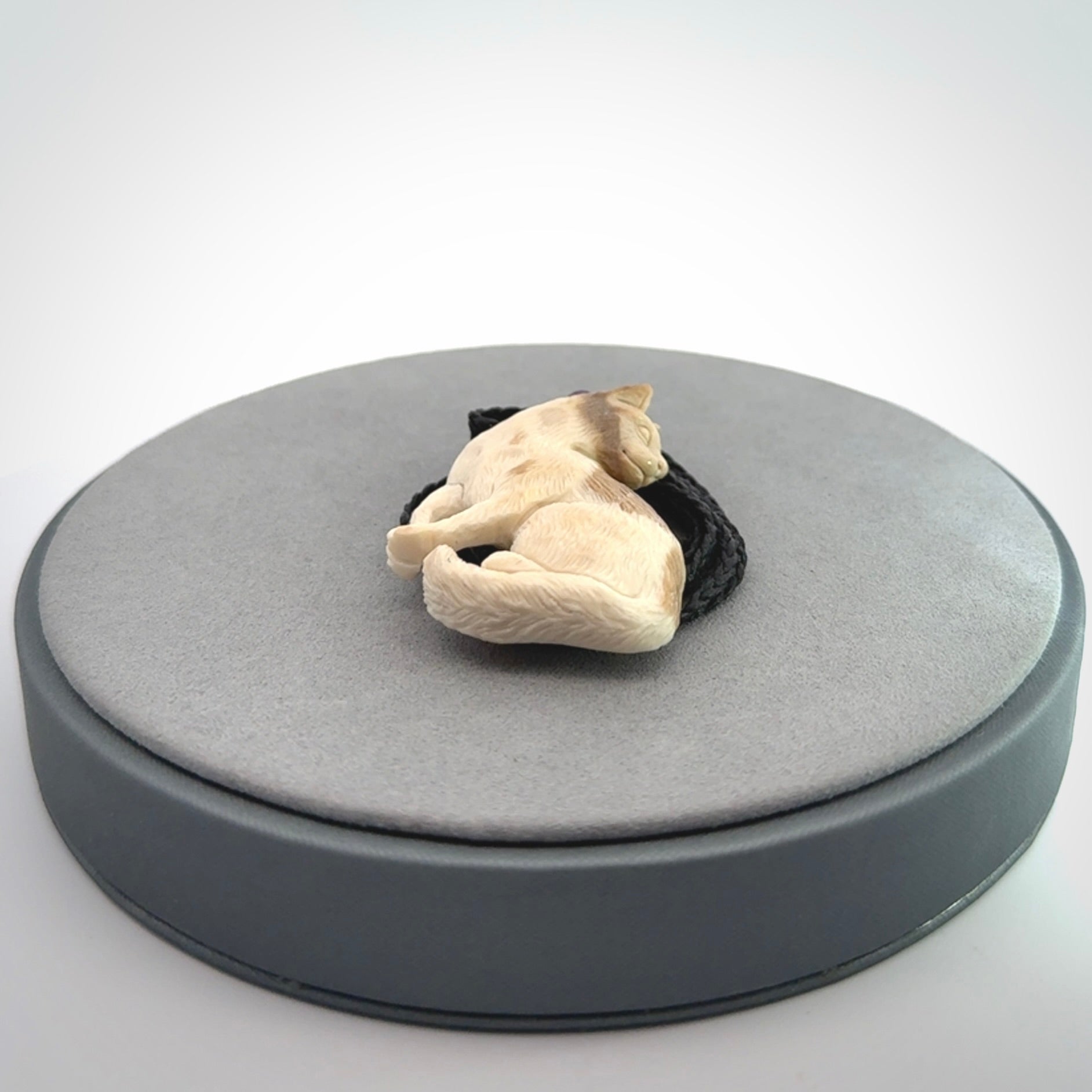 Hand Carved Bone Cat Pendant