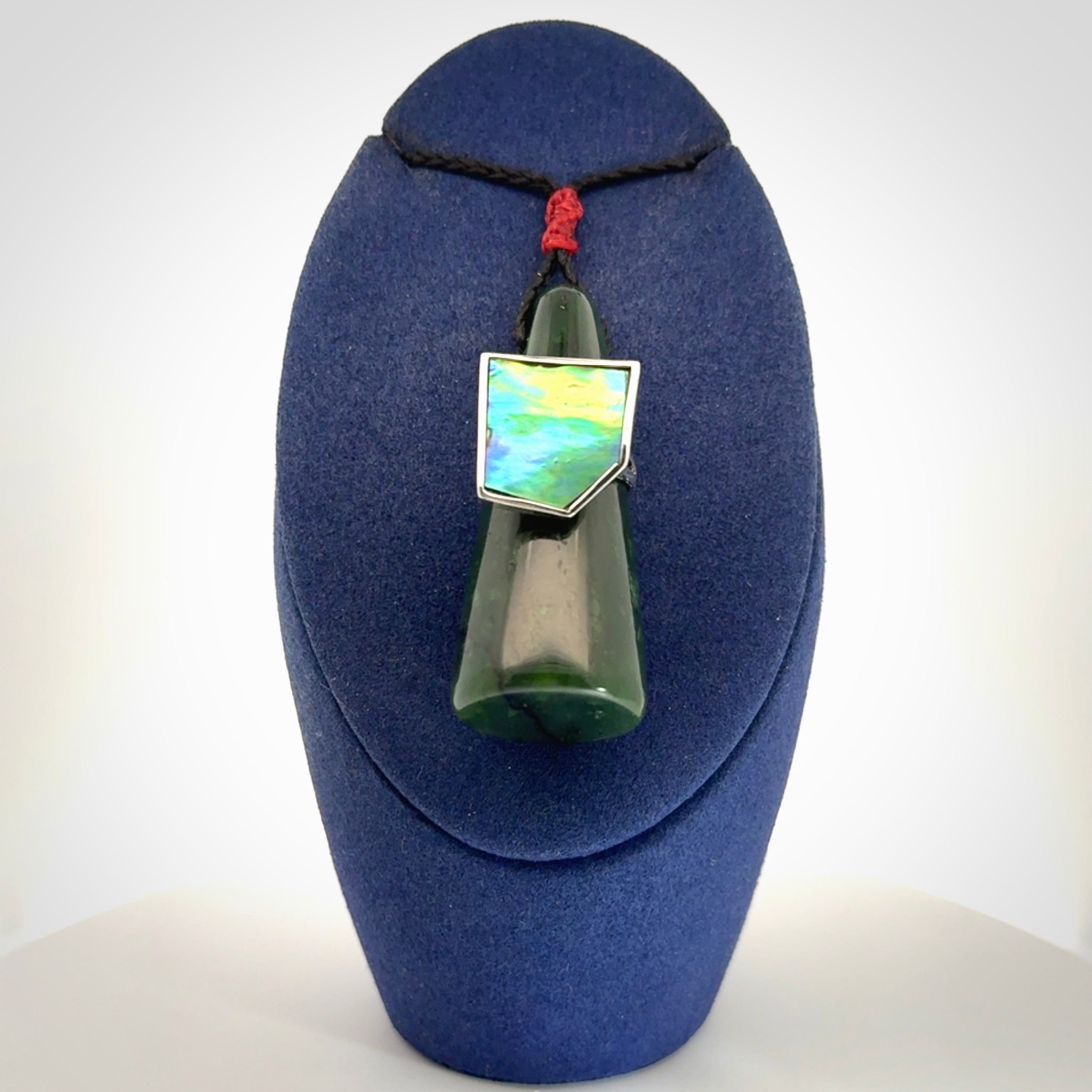 Hand carved jade ring holder pendant