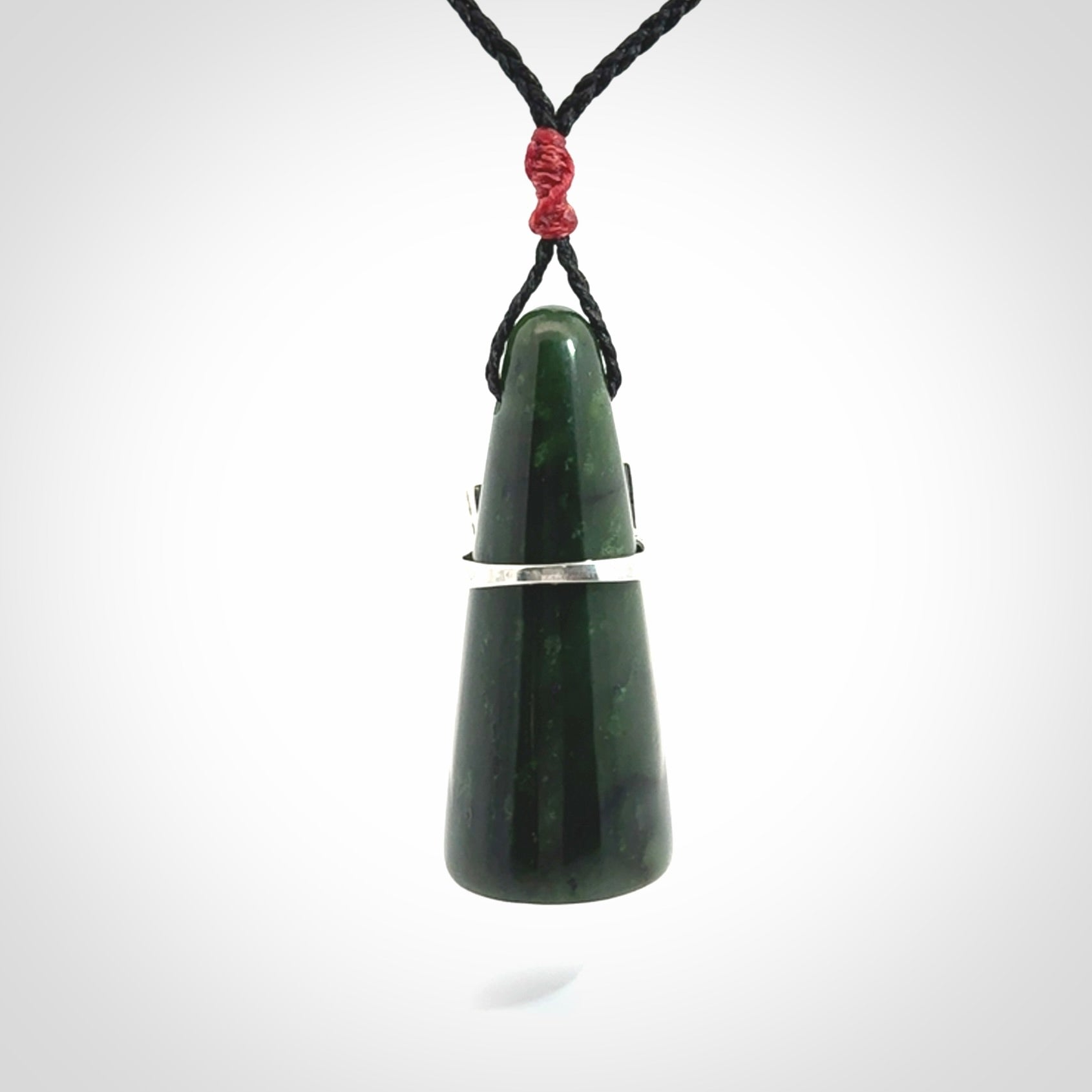 Hand carved jade ring holder pendant