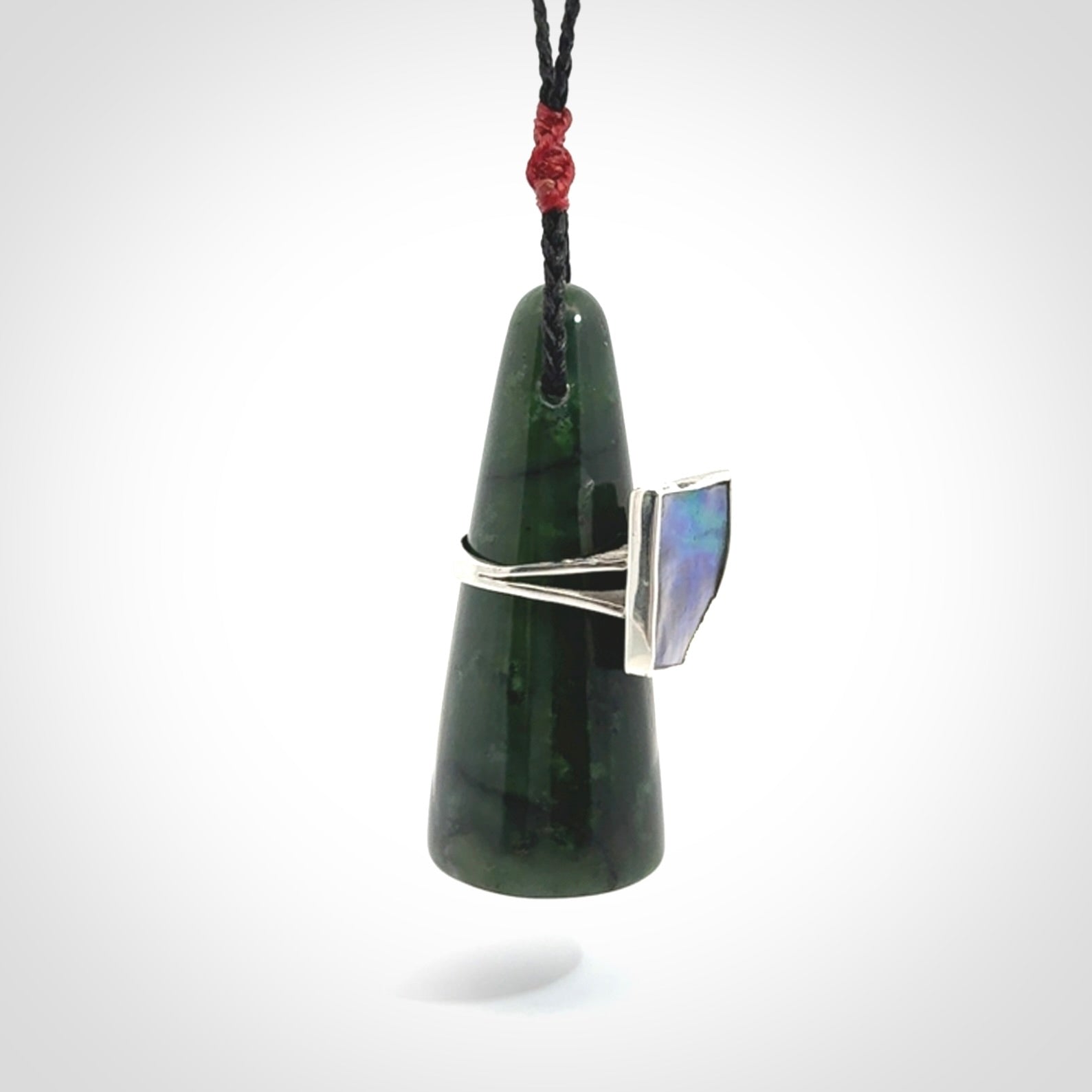 Hand carved jade ring holder pendant