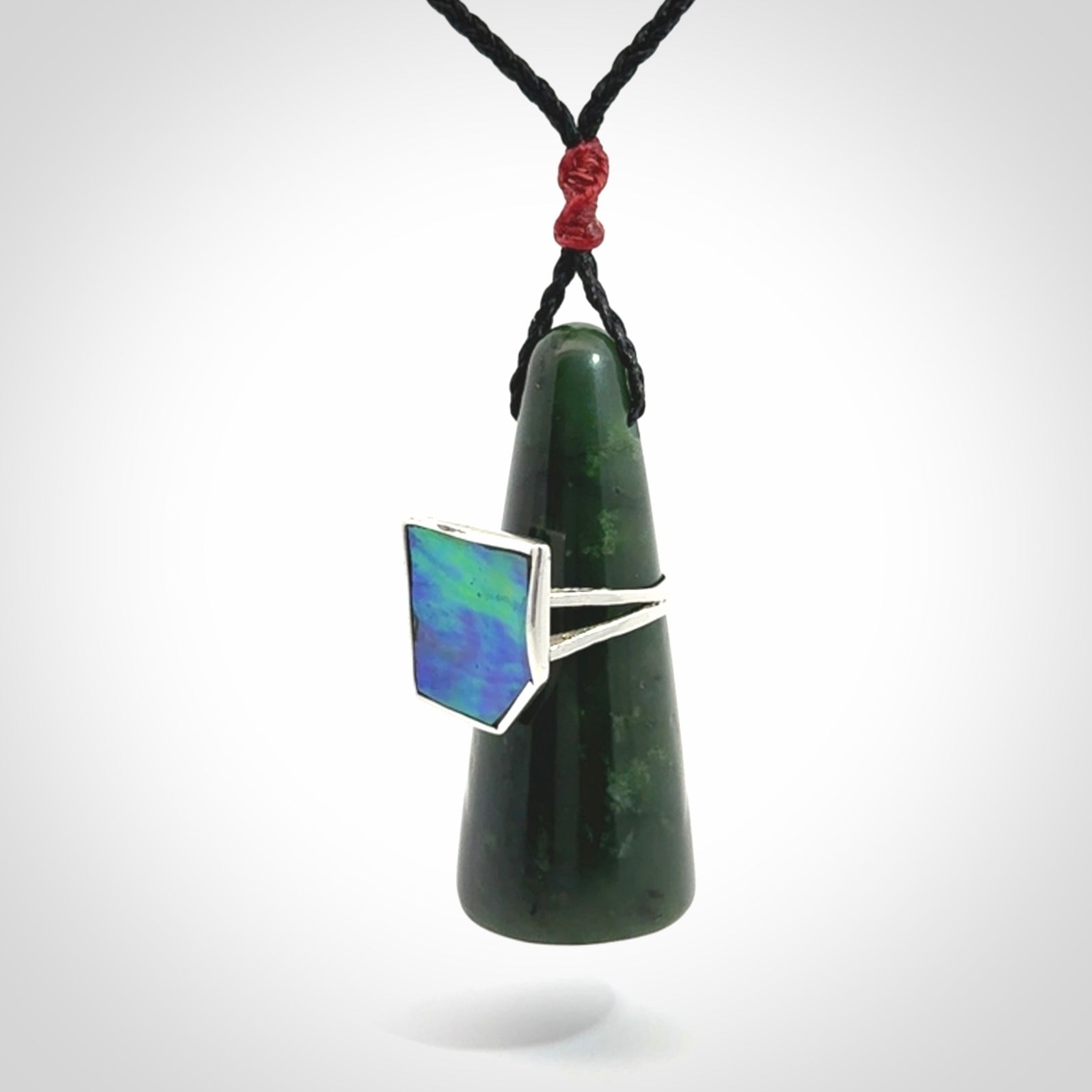 Hand carved jade ring holder pendant