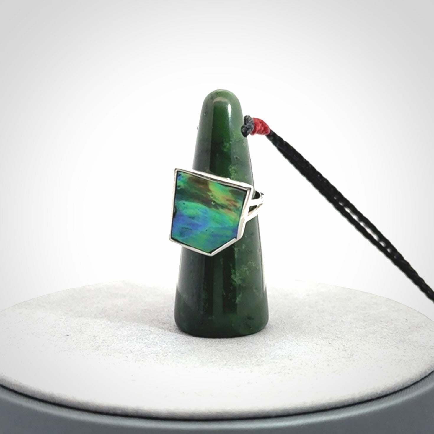 Hand carved jade ring holder pendant