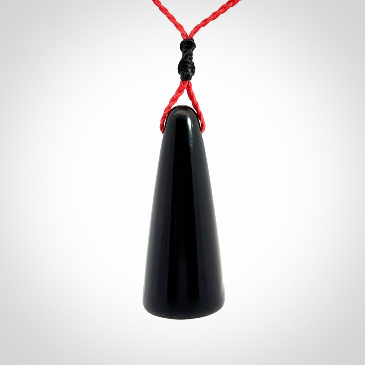 Hand carved black jade ring holder pendant