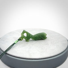 Hand carved Mantis pendant, hand made for us from British Columbian Jade.