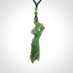 Hand carved Mantis pendant, hand made for us from British Columbian Jade.