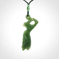 Hand carved Mantis pendant, hand made for us from British Columbian Jade.