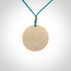 Hand carved woolly mammoth tusk beluga whale pendant