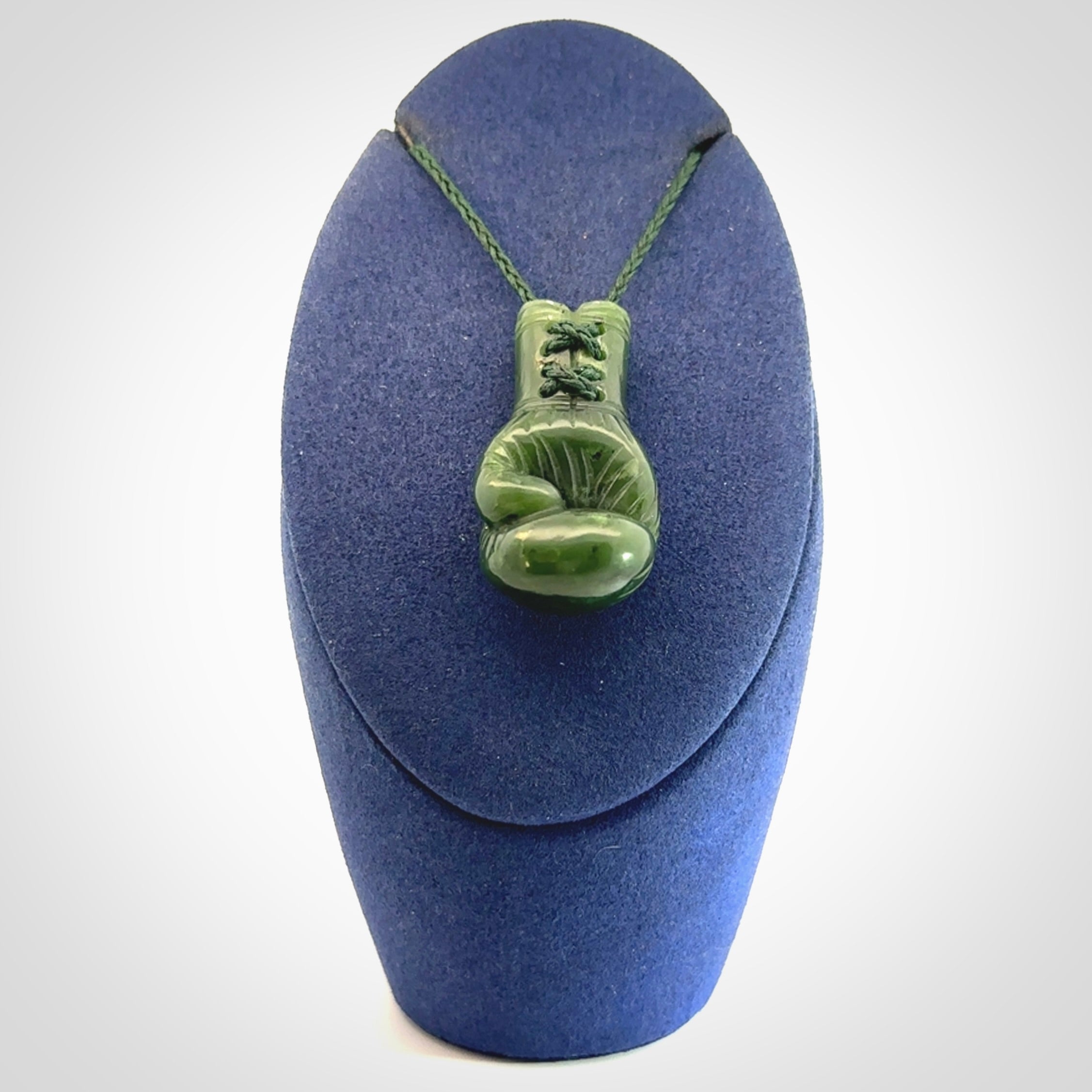Hand carved British Columbian Jade boxing glove pendants