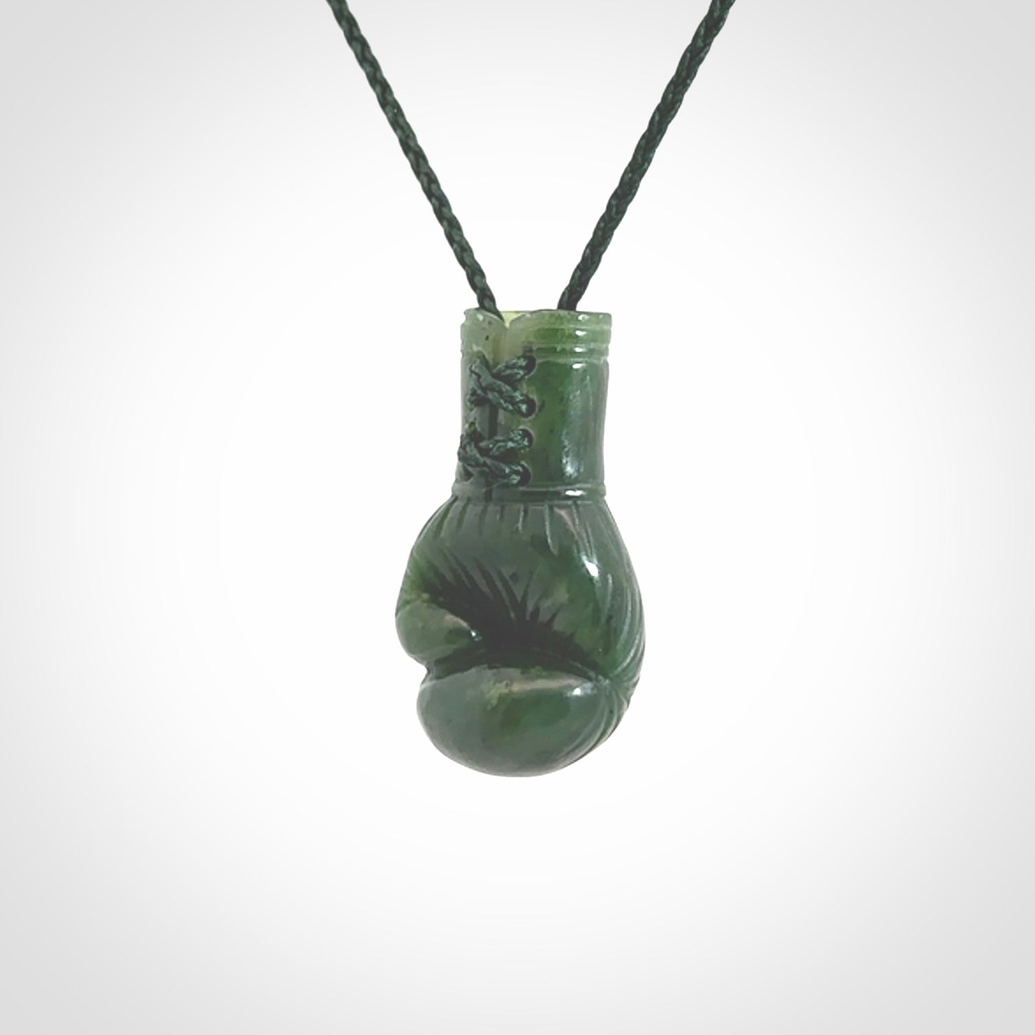 Hand carved British Columbian Jade boxing glove pendants
