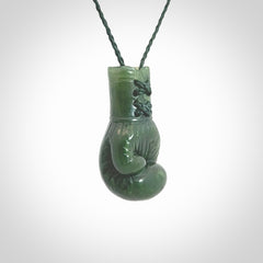 Hand carved British Columbian Jade boxing glove pendants