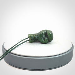Hand carved British Columbian Jade boxing glove pendants