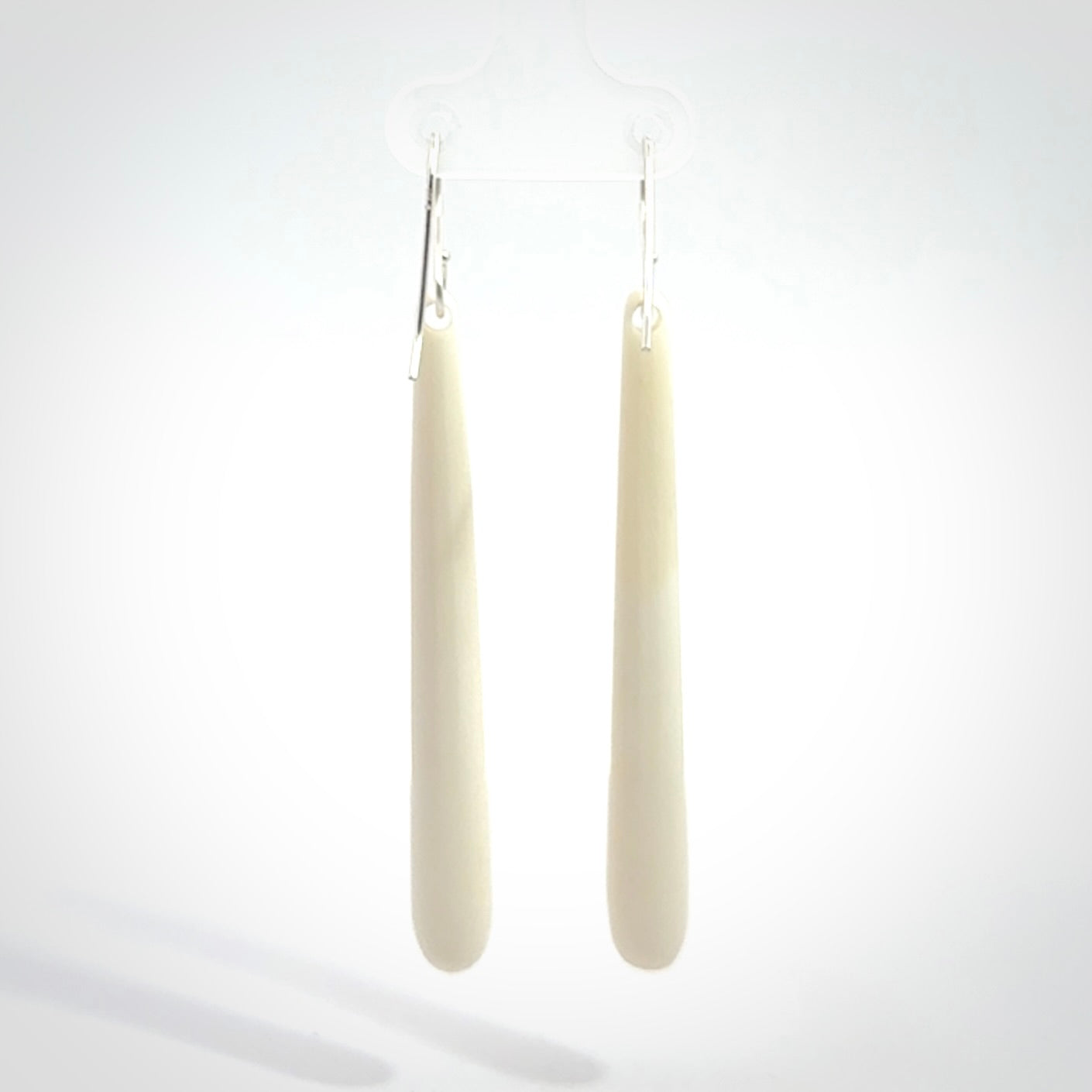 Hand carved large sized, bone drop earrings. Hand made by Kristal Thompson. One only bone drop earrings. Real bone art to wear. Free Shipping worldwide