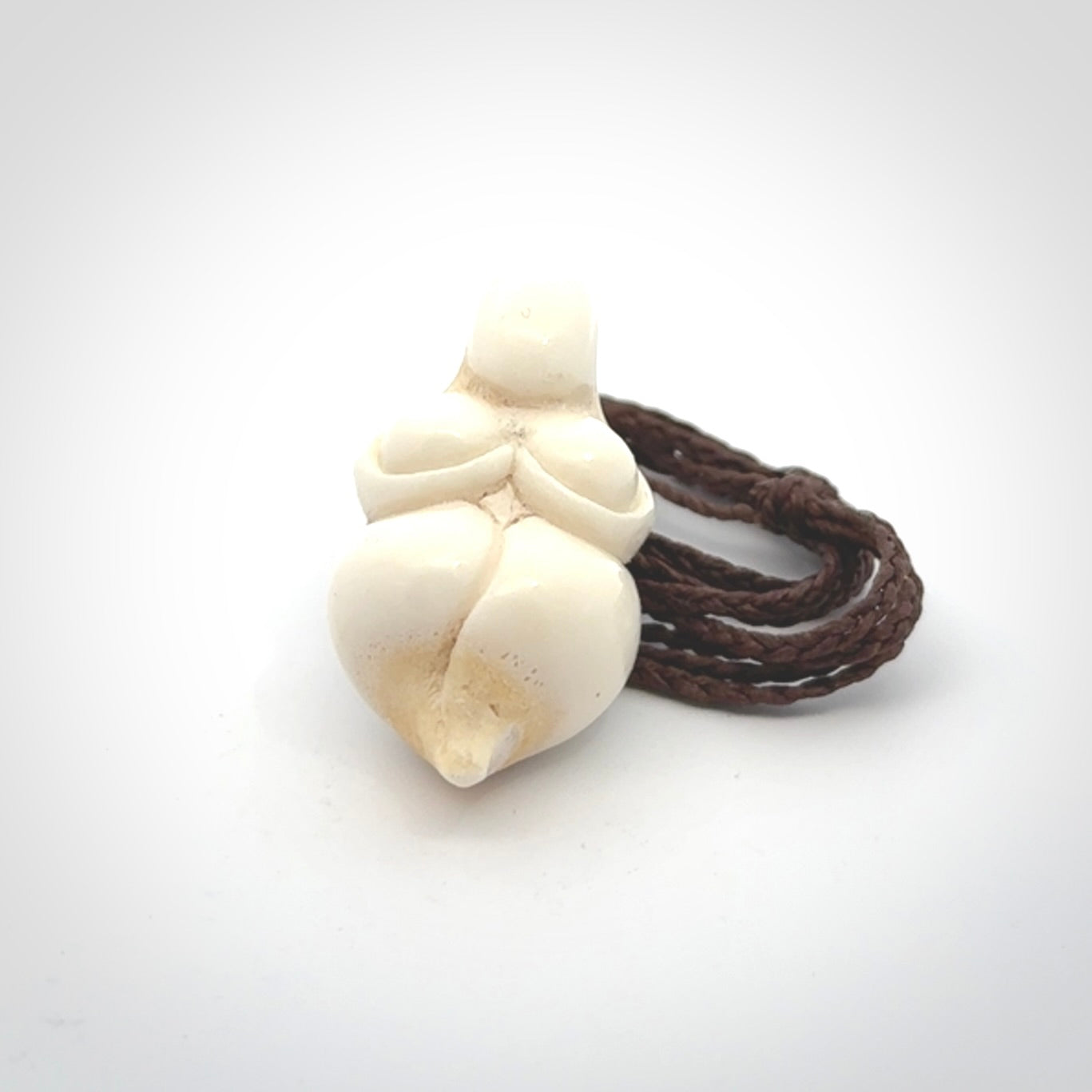 Hand carved large Blomi Goddess pendants carved from Deer Antler. Large deer antler bone carving of a female goddess. Unique are to wear. We provide these on adjustable cords and shipping is included in the price.