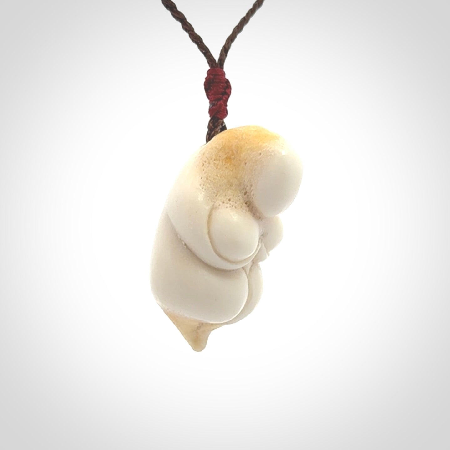 Hand carved large Blomi Goddess pendants carved from Deer Antler. Large deer antler bone carving of a female goddess. Unique are to wear. We provide these on adjustable cords and shipping is included in the price.