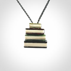 Book Lovers Unite! Jade, Jasper and Bone Book Stack Pendant