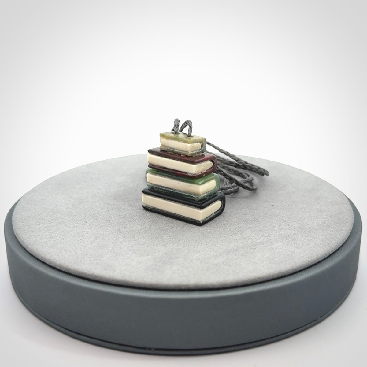 Book Lovers Unite! Jade, Jasper and Bone Book Stack Pendant