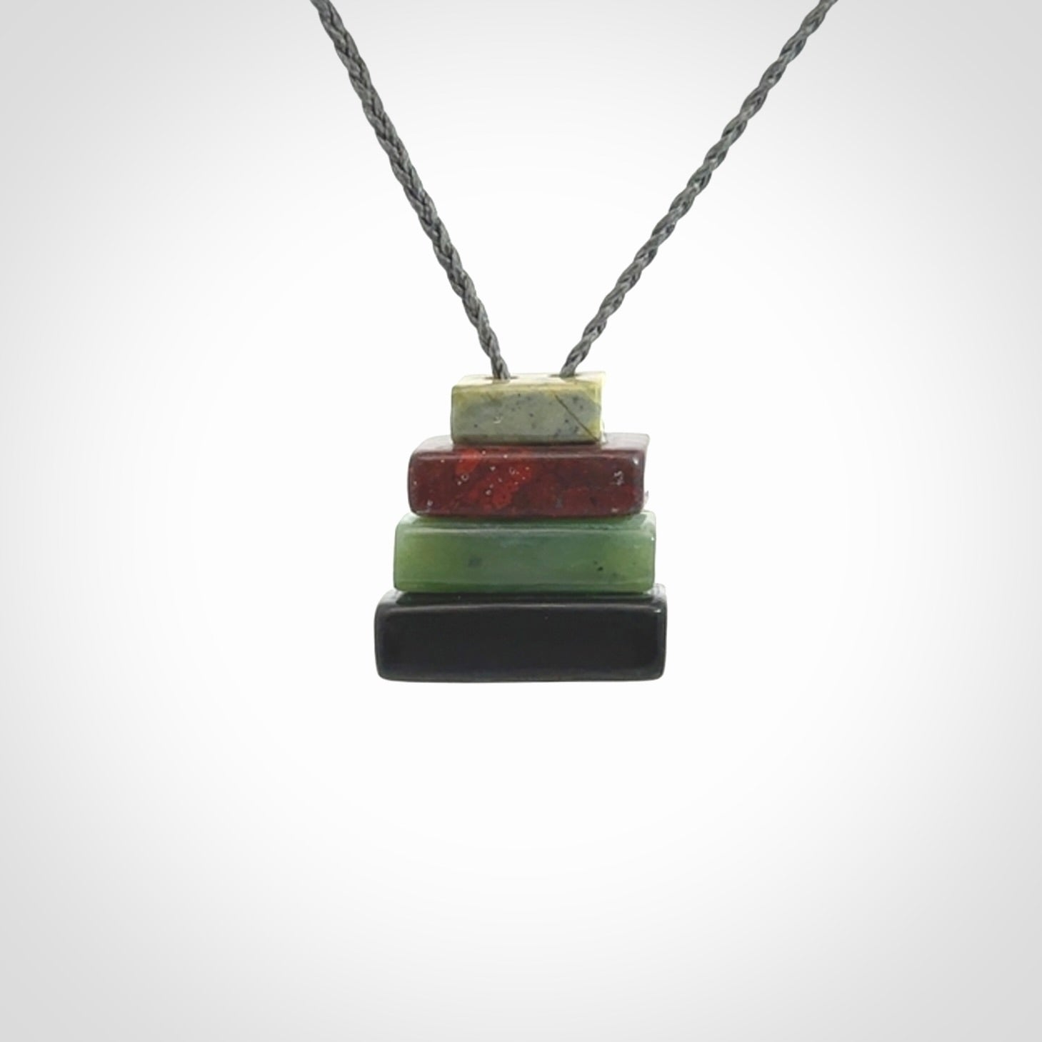 Book Lovers Unite! Jade, Jasper and Bone Book Stack Pendant