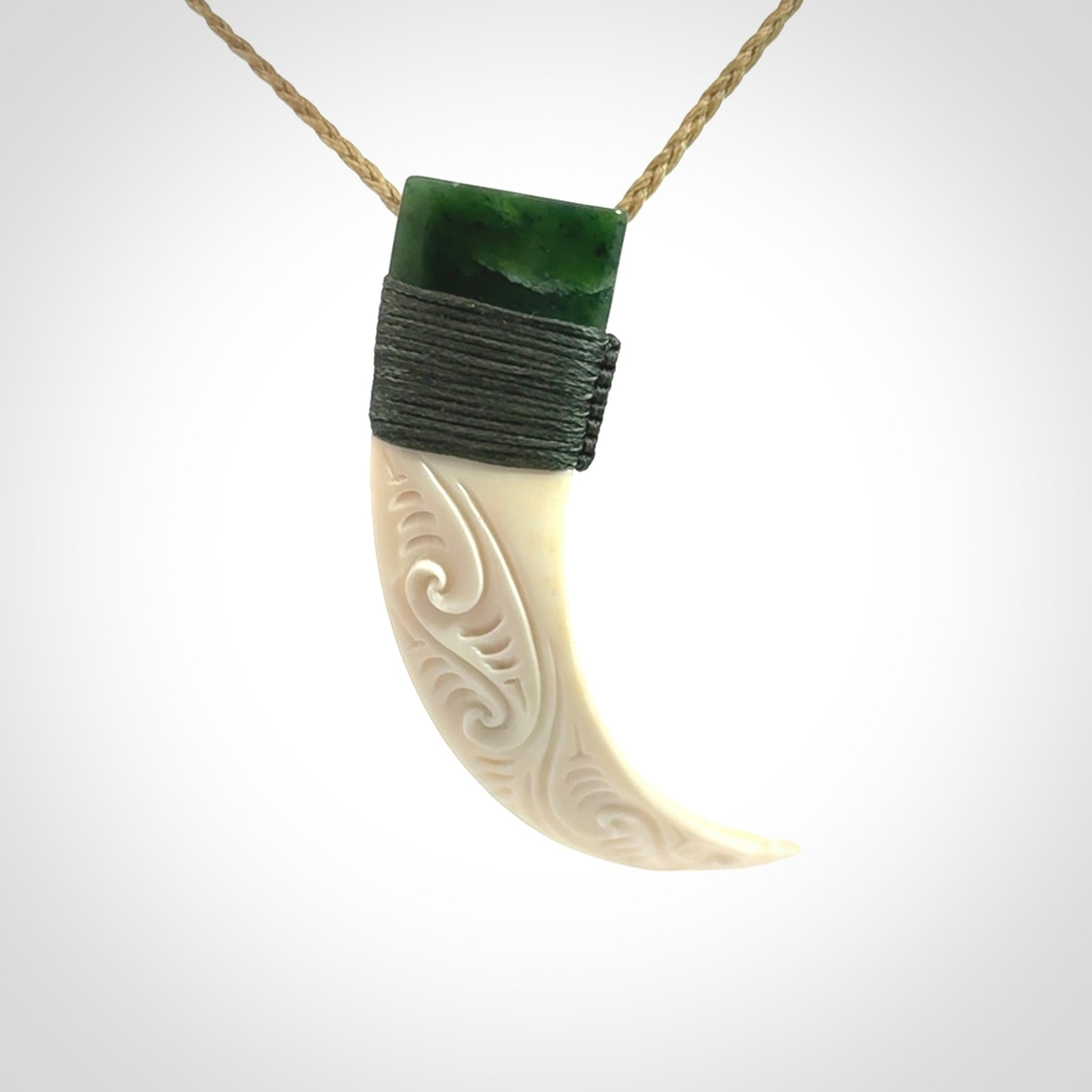 Boars Tusk and Jade Art to Wear