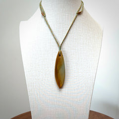 Hand carved New Zealand Flower Jade drop pendant.
