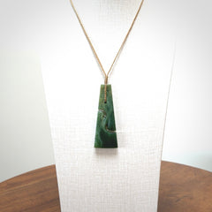 Hand made New Zealand jade toki with double koru pendant. Hand carved in New Zealand by Kerry Thompson. 