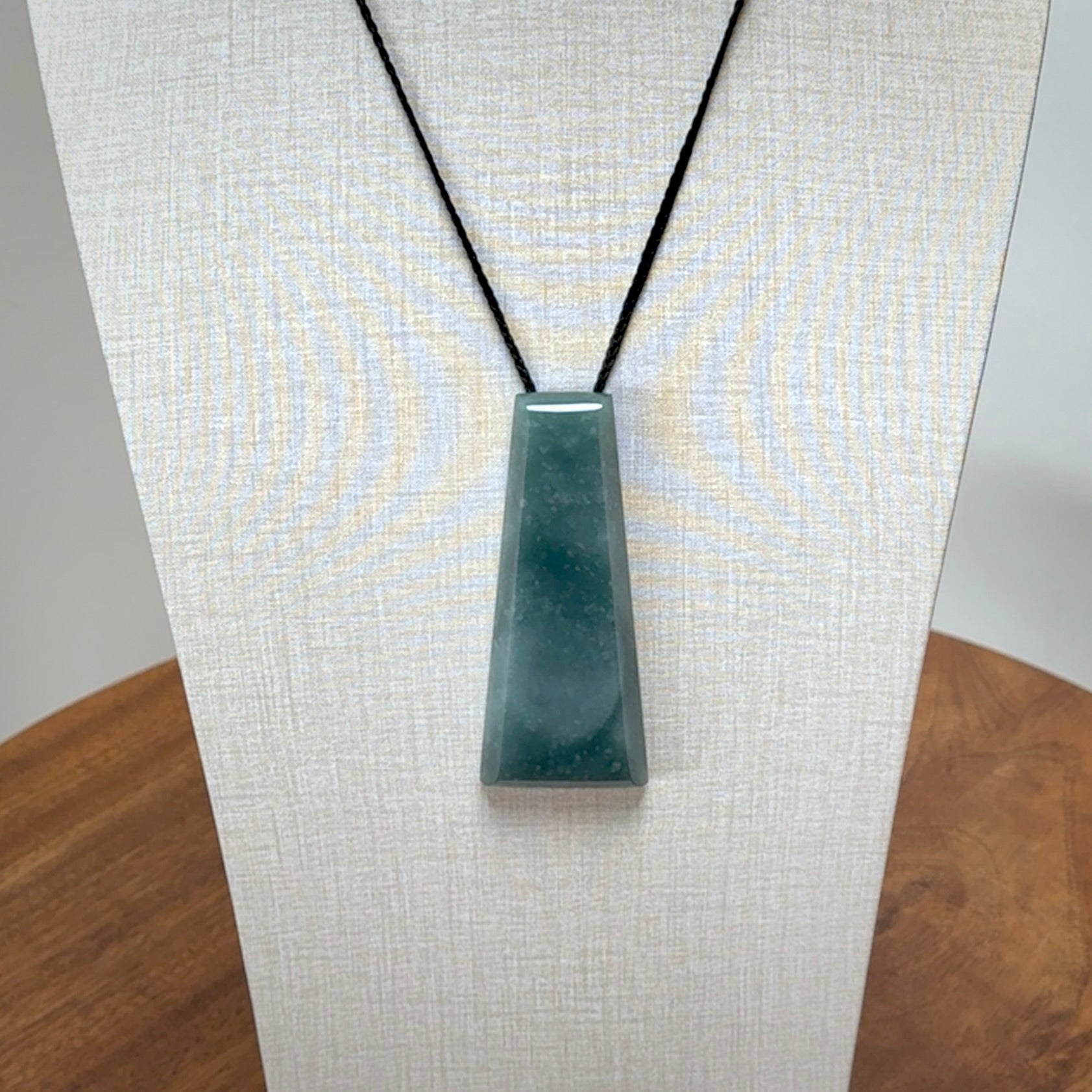 Hand carved large Guatemalan Jadeite Toki pendant.