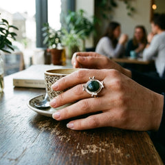 woman wearing jade ring