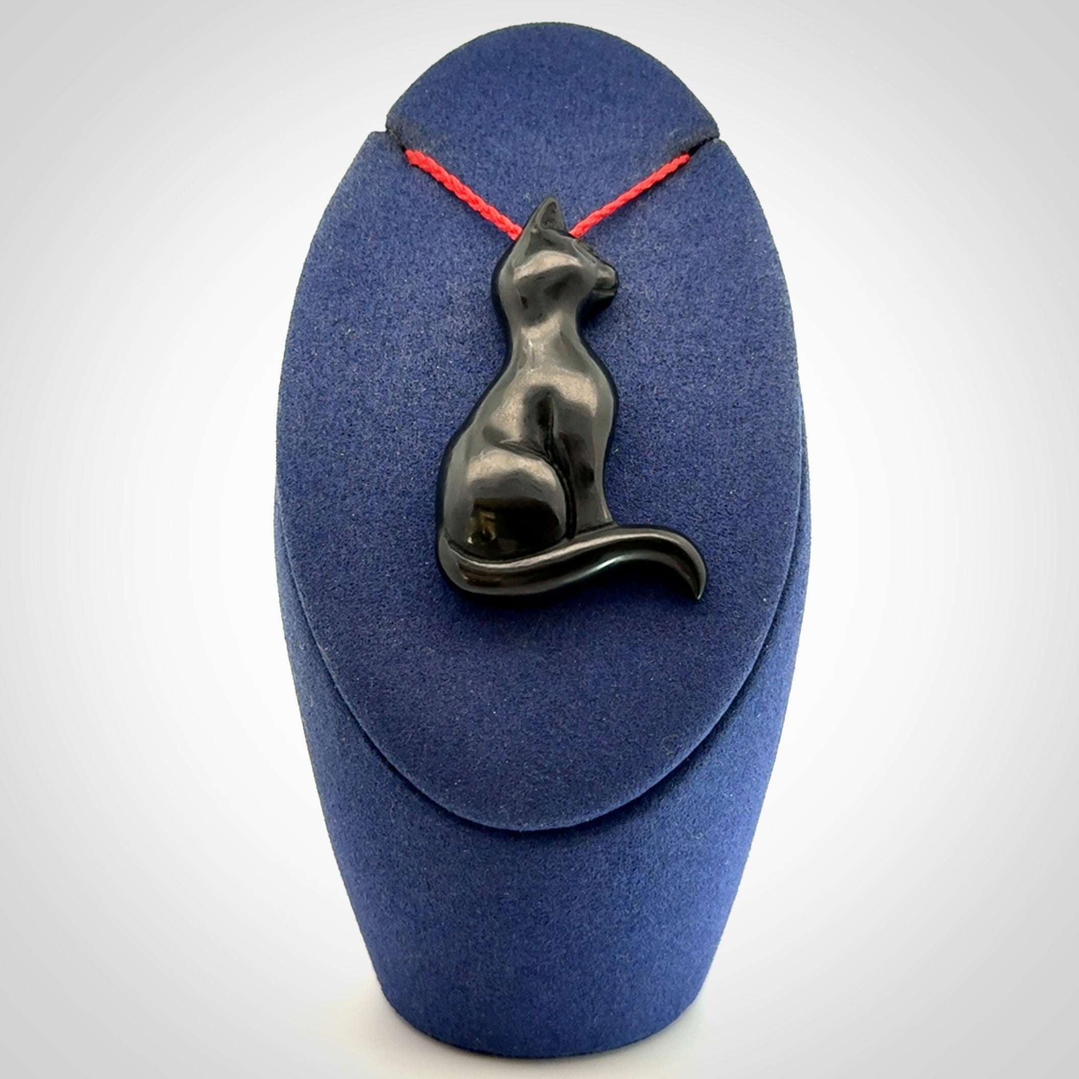 A Gorgeous Black Jade Cat Pendant